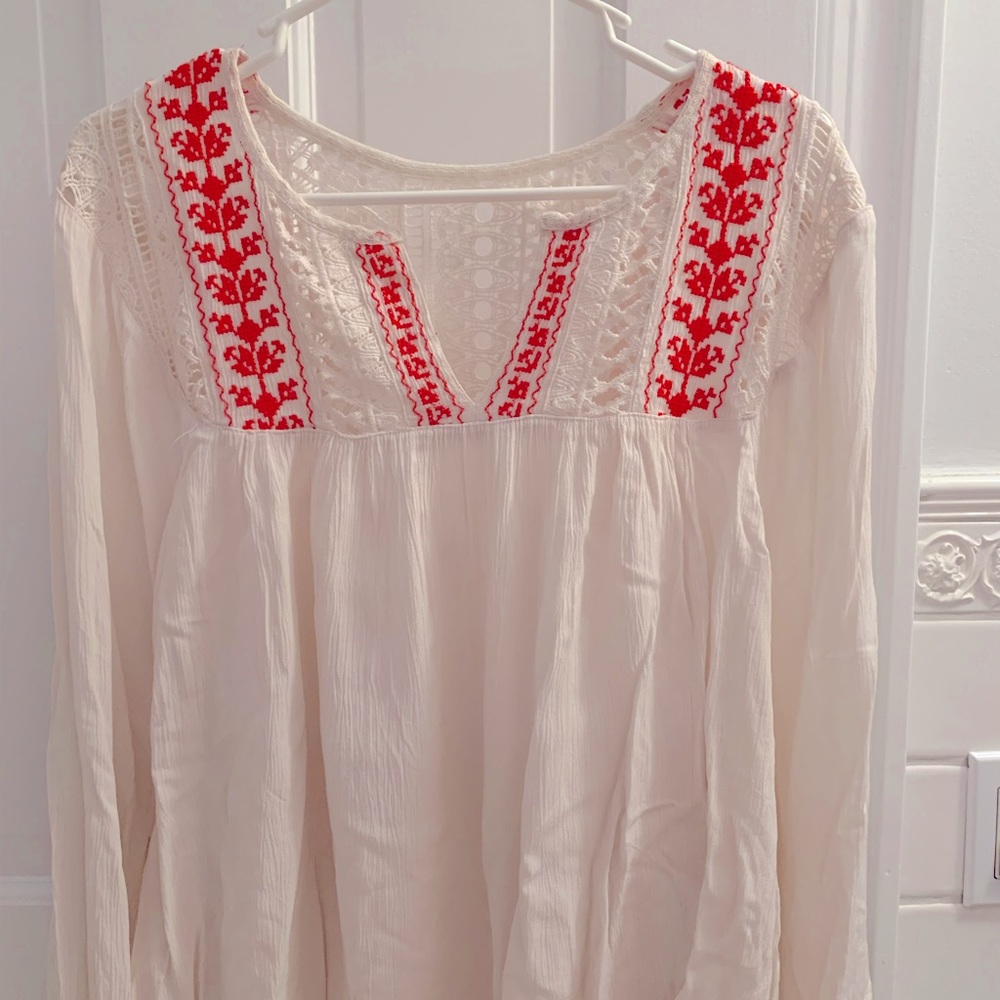 Ivory Cream peasant blouse- SOLD